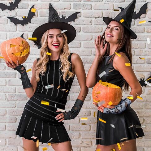 زوجان من قفازات الهالوين الممزقة، قفازات جوث جرونج سوداء بدون اصابع، قفازات لتدفئة الذراع، قفازات لحفلات الهالوين التنكرية (اسود، رمادي)، اسود، رمادي، M in Kuwait