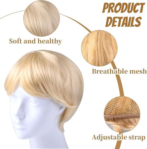 3 PCS Halloween Cosplay Costume Accessories Include Wig Orange Satin Square Scarf and Fake Blue Collar for Men Classic Characters Dress Up in Kuwait