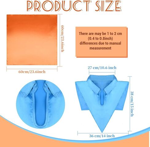 3 PCS Halloween Cosplay Costume Accessories Include Wig Orange Satin Square Scarf and Fake Blue Collar for Men Classic Characters Dress Up in Kuwait