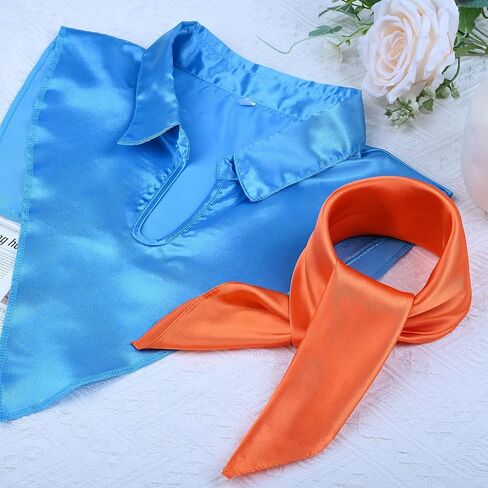 3 PCS Halloween Cosplay Costume Accessories Include Wig Orange Satin Square Scarf and Fake Blue Collar for Men Classic Characters Dress Up in Kuwait