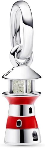 Pandora Glow-in-the-Dark Lighthouse Dangle Charm - Compatible ME & Moments Jewelry - Stunning Jewelry for Women - Gift for Her - Sterling Silver with Glass & Enamel - With Gift Box in Saudi Arabia