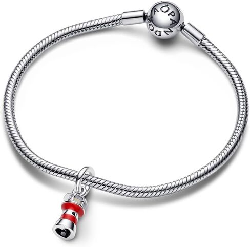 Pandora Glow-in-the-Dark Lighthouse Dangle Charm - Compatible ME & Moments Jewelry - Stunning Jewelry for Women - Gift for Her - Sterling Silver with Glass & Enamel - With Gift Box in Saudi Arabia