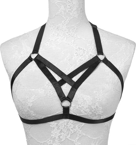 JELINDA Harness Body Accessories Black Belt Elastic Cupless Cage Bra Body for Women (Y052-black) in Saudi Arabia