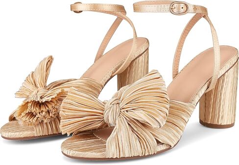 VOMIRA Bow Heels for Women Pleated Bowknot Heeled Sandals Summer Open Toe Ankle Buckle Strap Bridal Wedding Sandals in Saudi Arabia