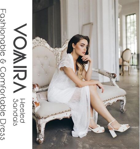 VOMIRA Bow Heels for Women Pleated Bowknot Heeled Sandals Summer Open Toe Ankle Buckle Strap Bridal Wedding Sandals in Saudi Arabia