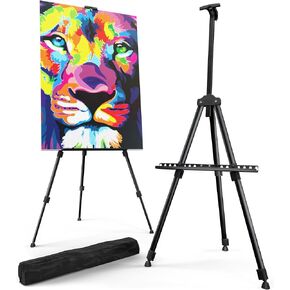T-Sign 17 to 66 Inch Heavy Duty Easel Stand - Adjustable Metal Tripod Art Easel for Painting and Display, Portable Canvas Stand with Carrying Bag for Artists, Tabletop and Outdoor Use (Black, 1 Pack) in Saudi Arabia