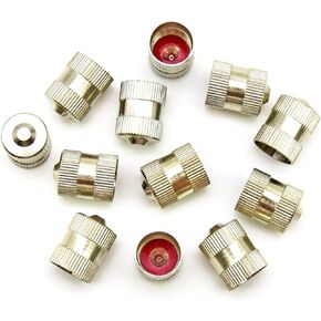 Metal Valve stem caps Chrome Plated tire Valve stem Covers with Rubber Gasket air Valve caps Universal for Schrader Valve Stems on Truck, Heavy-Duty, Durable (12 Pack)