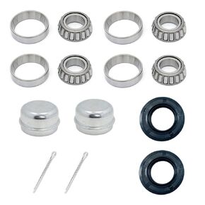 (2-Sets) RENGYI 25mm Axles Trailer Wheel Hub Kit,30205 Bearings,TC30x52x10mm Seal,OD 52mm Dust Cover and Cotter