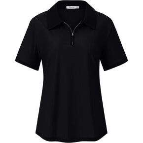 KOJOOIN Women's Golf Polo Shirts Racerback Golf Polo Shirts Short Sleeve Moisture Wicking Collared Shirts Casual Work Tennis