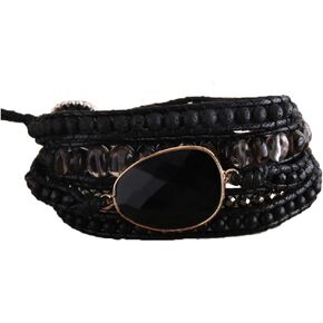 Boho Jewelry Bracelets for Women Men,Handmade Bohemian Natural Stone Beaded Leather Wrap Bracelets for Women Trendy,Healing Multilayer Western Beads Bracelet Jewelry Collection Gift