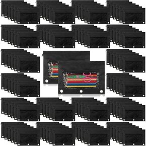 Zhehao 150 Pieces Zipper Binder Pencil Pouches 3 Ring Binder Zipper Pouches Case with Window Ring Pencil Bags Case or Office School Students Supplies(2 Zipper,Colorful)