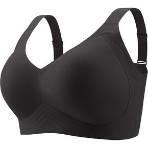 Full Coverage Wireless Bra for Large Breasts Women, Plus Size Seamless Soft Support V Neck Everyday Bras