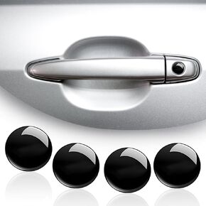 4 PCS Car Key Hole Cover – Door Entry Guard Shield, Keyhole Scratch Protection Sticker for Car Door Lock, Universal Fit Vehicle Accessories (Black)