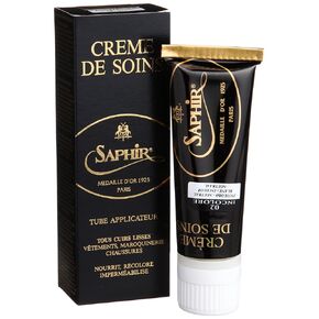 SAPHIR Medaille d'Or 1925 Creme de Soins Shoe Cream Polish with Foam Applicator Cream Tube - 75 mL / 2.53 Oz - Black