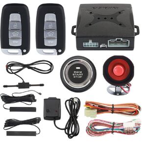 EASYGUARD EC003K-NS PKE Passive Keyless Entry Car Keyless Entry Security Alarm System Kit Remote Engine Starter Shock Sensor