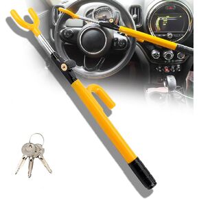 Car Steering Wheel Lock Anti-Theft Device Adjustable Length Steering Wheel Locks for Cars Trucks Vans and Suvs | Heavy Duty & Visible