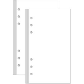 (2-Pack) A6 Blank Refill Paper, 200 Sheets/400 Pages Loose Leaf Paper for Filofax Personal Binders, 6 Holes Punched, 100gsm Blank White Pages, 3.75'' x 6.75''