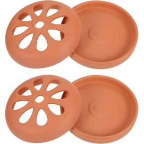 BESPORTBLE Resin Burner Portable Mosquito Coil Holder Charcoal Burner Terracotta Incense Holder Incense Burner Disc Coil Ash Catcher Mosquito Box for Patio Deck Camping Hiking 2pcs
