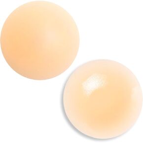 NIPPLE COVER ULTRA SLIM- STICKY ADHESIVE SILICONE NIPPLE PASTIES - REUSABLE PASTY NIPPLE COVERS FOR WOMEN WITH TRAVEL BOX Nude