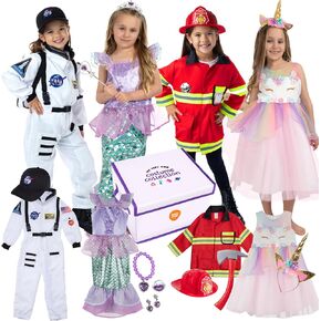 Born Toys Dress Up Clothes for Little Girls 4-6, Washable Toddler Costumes for Kids Pretend Play 3T-4T