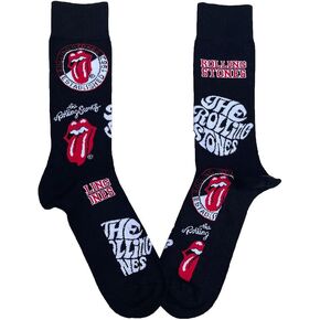 Unisex-adult Rolling Stones Logos (US Men's Shoe Size 8 - 12) Socks One Size Black