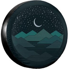 Spare Tire Cover Between The Mountains and The Stars Wheel Protectors Waterproof Dust-Proof Wheel Covers Universal Fit for SUV Truck Trailer RV Camper Travel Trailers 15 inch