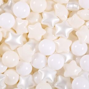كرات GOGOSO Ball Pit 100 - كرات بلاستيكية مقاومة للسحق للأطفال الصغار والأطفال الصغار لعمر 1 2 3 4 5 سنوات، 2.15 بوصة أحمر وردي أبيض