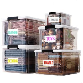 Large Blank Labels for Storage Bins, 60 Sheets Customizable Sticker Lables for Home Organization, Practical Lables for File Organization, Storage Bins Identification (6"x4")
