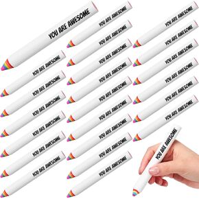 50 Pcs Back to School Gifts Rainbow Erasers Inspirational Erasers Pencil Shaped Erasers Colorful Motivational Erasers Fun Pencil Erasers for Students Teachers Office School, 5.31 x 0.59 inch