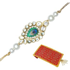 Single Rakhi for Brother Rakhi Thread for Bhai Bhabhi Bhaiya and Raksha Bandhan Design Rakhi Set Dora Bracelet with gift Pack in Red Bag for Brother Sister Indian Traditional Festival