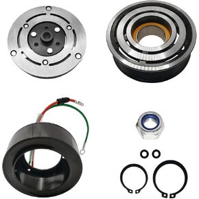 A/C Compressor Clutch Assembly Kit Plate Pulley Bearing Coil 1627 Replacement for 2002-2006 Honda CR-V CRV 2.4L, AC Air Conditioning Compressor Clutch Coil Auto Repair Kit
