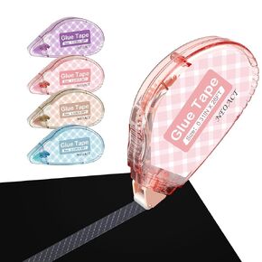 NEOACT 4 Pack Scrapbook Tape,Double Sided Tape Roller Scrapbook Supplies,0.31In x 26 Ft Glue Tape Runner for Scrapbooking Envelopes Crafts Gift Wrapping Journaling School Office Supplies