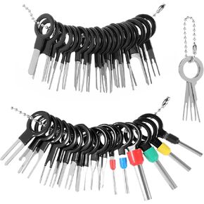 Terminal Removal Tool Kit for Car, 41 Pieces Electrical Pin Removal Tool Kit Electrical Wire Connector Pin Release Extractor Tool Set for Most Connector Terminal Household Devices Black