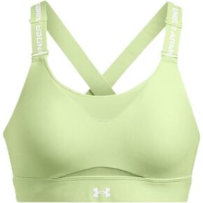 Under Armour Womens Infinity High Impact Sports Bra, (384) Retro Green / / White, Large D-DD