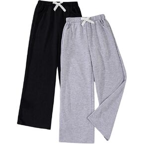 Floerns Girl's 2 Pcs Casual Drawstring Loose Sweatpants Kids Athletic Running Sweat Pants