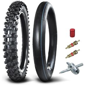 Front 70/100-17 2.75-17 Tire and Inner Tube for KLX125 KLX140 KX85 TTR125 YZ80 YZ85 RM80 CR80 CT90 DRZ125 TaoTao DB17 Apollo RFZX18 Coolster Dirt Pit Bike Off Road Motocross Heavy Duty