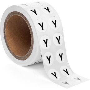 1000pcs Letter Y Stickers, 0.5" Letter Sticker Dot Labels for Organization, Inventory, 1000/roll