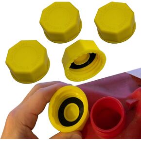 Gas Can Caps Replacement - Can Cover More Old Coarse Thread Gas Can Cap,Coarse Thread Cap to Prevent Fuel Leakage (5 Pcs Yellow)