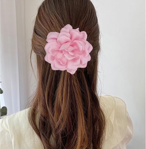 Flower Brooches for Women Satin Fabric Rose Flower Brooches Handmade Flower Brooches Pin for Wedding Party Dance Banquet Ceremony Versatile Floral Accessory for Clothing and Hairstyling Size:4.72in in Saudi Arabia