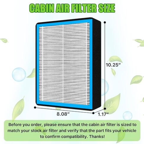 فلتر هواء المقصورة CF12150، استبدال Ford F150 بالكربون المنشط، متوافق مع Lincoln Navigator & Ford Expedition 2018-2024، 2015-2023 F150، 2017-2023 F250 F350 F450 F550 Super Duty in Kuwait