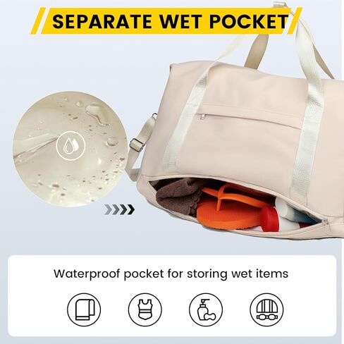 حقيبة رياضية Vorspack للنساء - حقيبة دفل مقاس 20 بوصة للسفر، حقيبة صغيرة من القماش الخشن مع جيب مبلل، حقيبة خفيفة الوزن لعطلة نهاية الأسبوع للرجال وصالة الألعاب الرياضية واليوجا - أسود in Kuwait