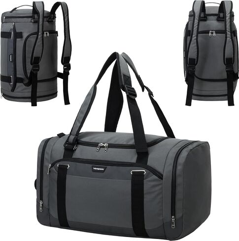 Vorspack Gym Bag for Men - 45L Duffle Bag for Travel Backpack Carry On Backpack with Shoe Compartment Large Weekender Bag Overnight Bag for Sports Gym Travel - Black in Saudi Arabia