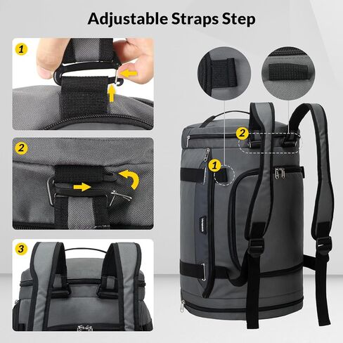 Vorspack Gym Bag for Men - 45L Duffle Bag for Travel Backpack Carry On Backpack with Shoe Compartment Large Weekender Bag Overnight Bag for Sports Gym Travel - Black in Saudi Arabia