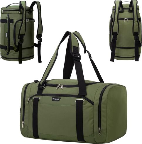 Vorspack Gym Bag for Men - 45L Duffle Bag for Travel Backpack Carry On Backpack with Shoe Compartment Large Weekender Bag Overnight Bag for Sports Gym Travel - Black in Saudi Arabia