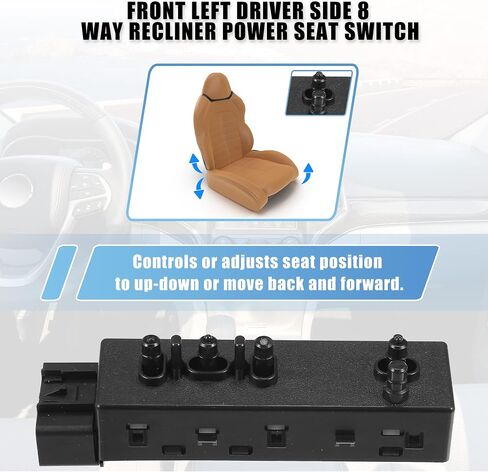 X AUTOHAUX Front Left Driver Side 8 Way Power Seat Switch Control 12451497 for GMC Sierra 1500 for Chevy Silverado 1500 07-13 for 2500HD 3500HD 07-14 in Saudi Arabia