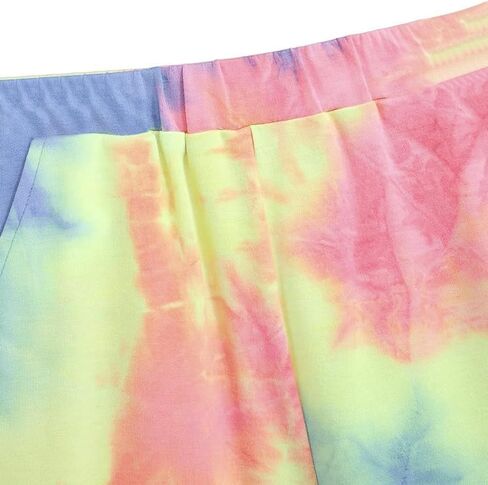 Verdusa Boy's 2 Piece Outfits Tie Dye Crew Neck Tee Shirts and Track Shorts in Saudi Arabia