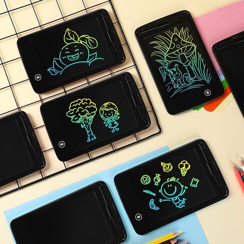 12 قطعة من تابلت الرسم LCD للكتابة، لوحة رسم خربش، ألعاب تعليمية قابلة للمسح، لوحات تعليمية إلكترونية قابلة للمسح، هدية للأعمار من 3 إلى 8 سنوات من الفتيات والأولاد (لون زاهي، شاشة 6.5 بوصة) in Kuwait
