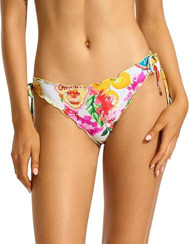بدلة سباحة نسائية من Seafolly ذات حافة جانبية من الخس وقطعة بيكيني سفلية in Kuwait