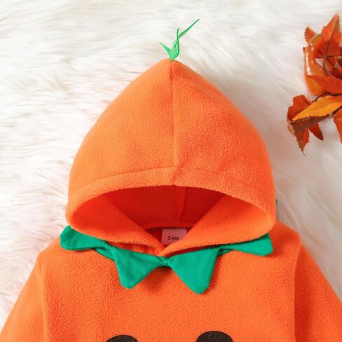 2Pcs Newborn Infant Baby Boy Girl Fleece Halloween Pumpkin Costumes Hoodie Romper Onesie Cotton Pants Outfit in Saudi Arabia