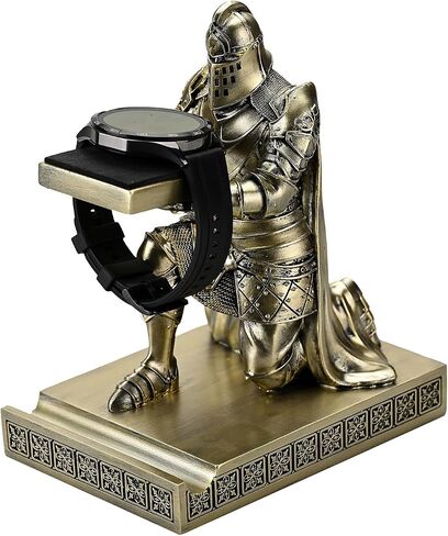 King's Guard Watch Display Stand نظارات مجوهرات سوار قلادة حامل صواني أبراج الراتنج حامل القلم Warrior Knight حامل الهاتف المحمول للمكتب والمنزل (أزرق) in Saudi Arabia